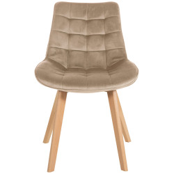 Chaise Brook en velours marron