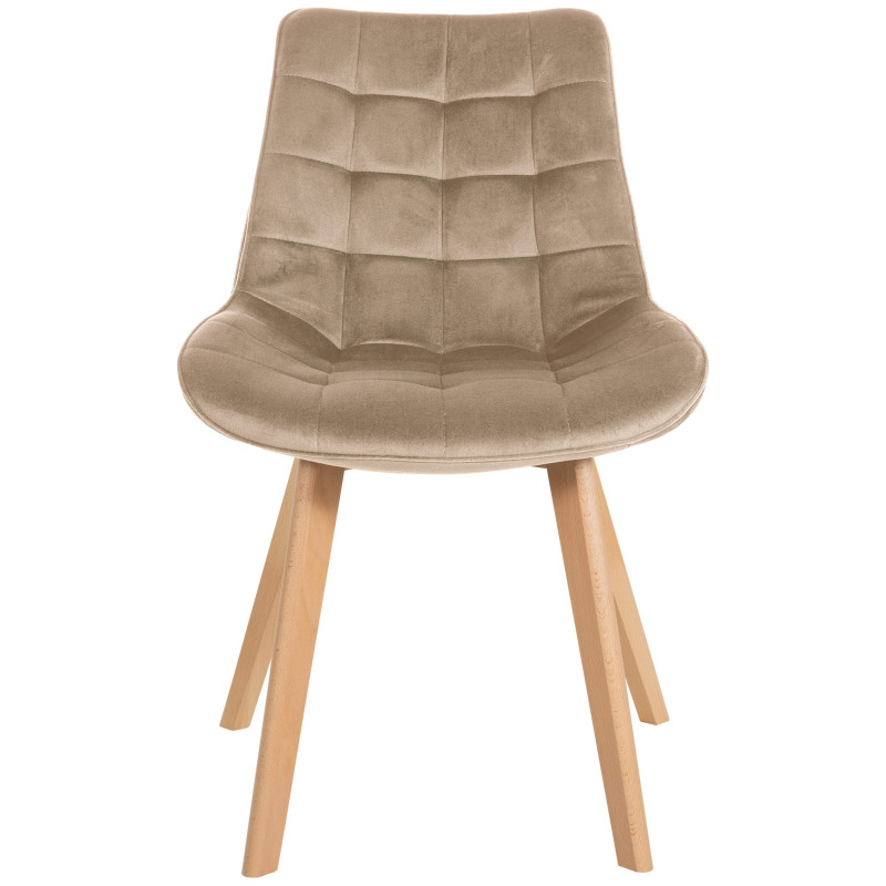 Chaise Brook en velours marron
