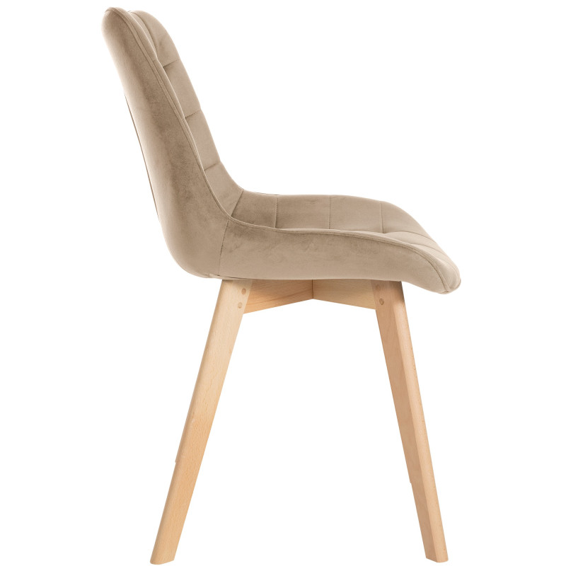 Chaise Brook en velours marron