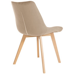 Chaise Brook en velours marron