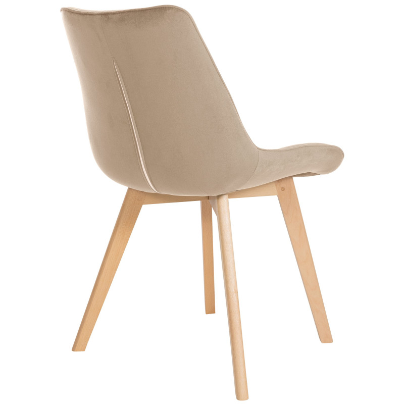 Chaise Brook en velours marron