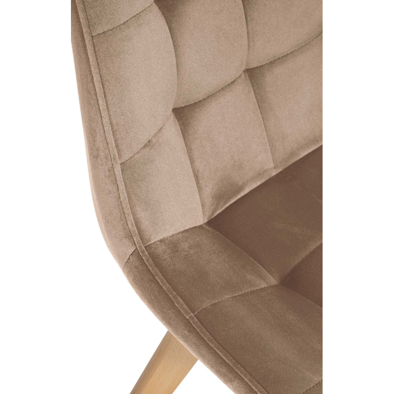 Chaise Brook en velours marron