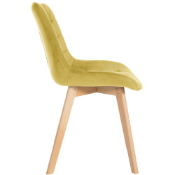 Chaise Brook en velours jaune