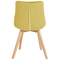 Chaise Brook en velours jaune
