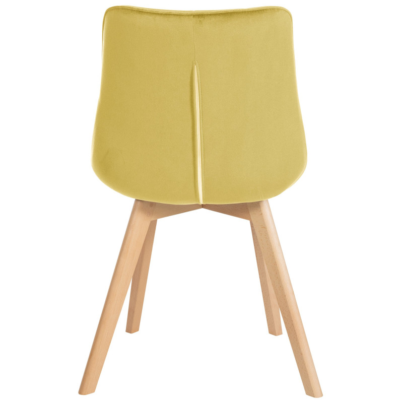 Chaise Brook en velours jaune