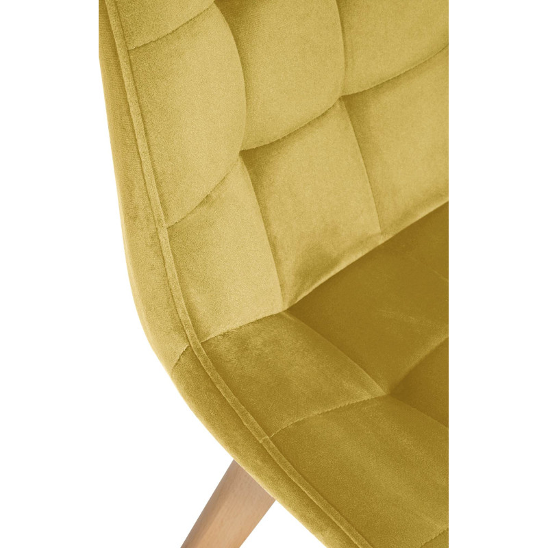 Chaise Brook en velours jaune