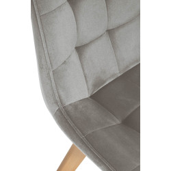 Chaise Brook en velours gris