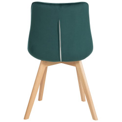 Chaise Brook en velours vert
