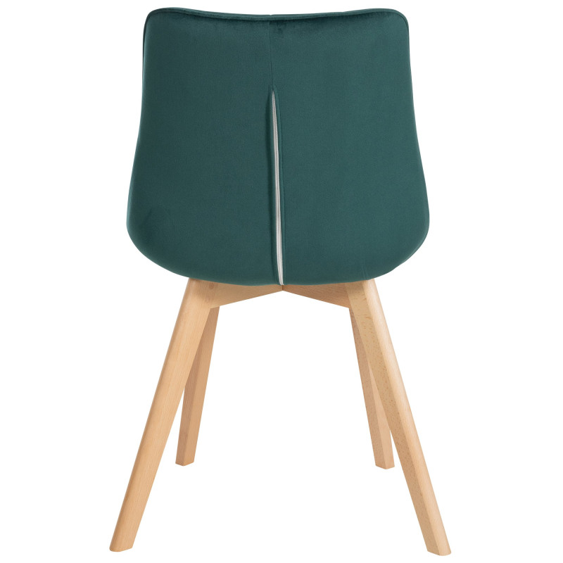 Chaise Brook en velours vert