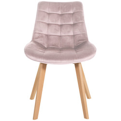 Chaise Brook en velours rose
