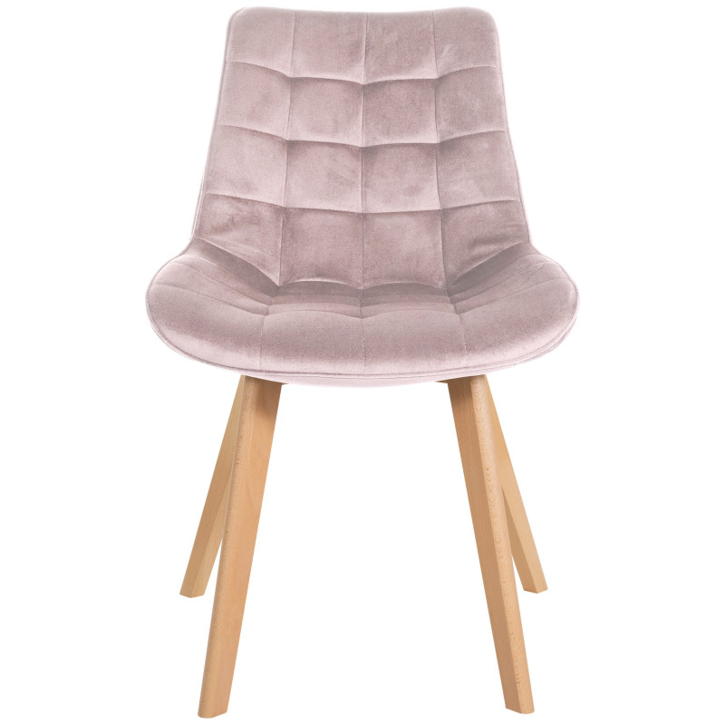 Chaise Brook en velours rose