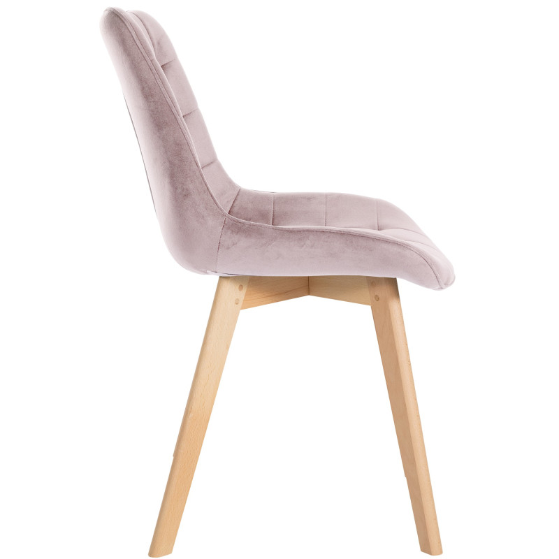 Chaise Brook en velours rose