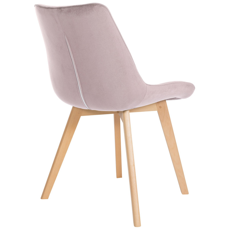 Chaise Brook en velours rose