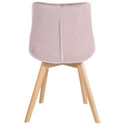 Chaise Brook en velours rose