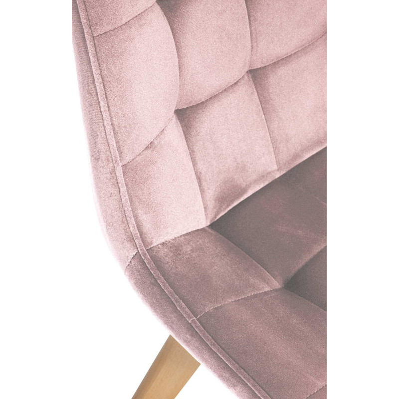 Chaise Brook en velours rose