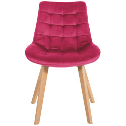 Chaise Brook en velours rouge
