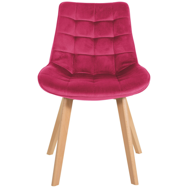 Chaise Brook en velours rouge