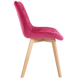 Chaise Brook en velours rouge