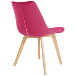 Chaise Brook en velours rouge