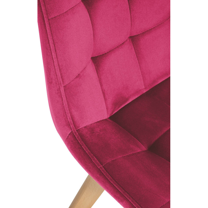 Chaise Brook en velours rouge