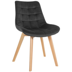 Chaise Brook en velours noir