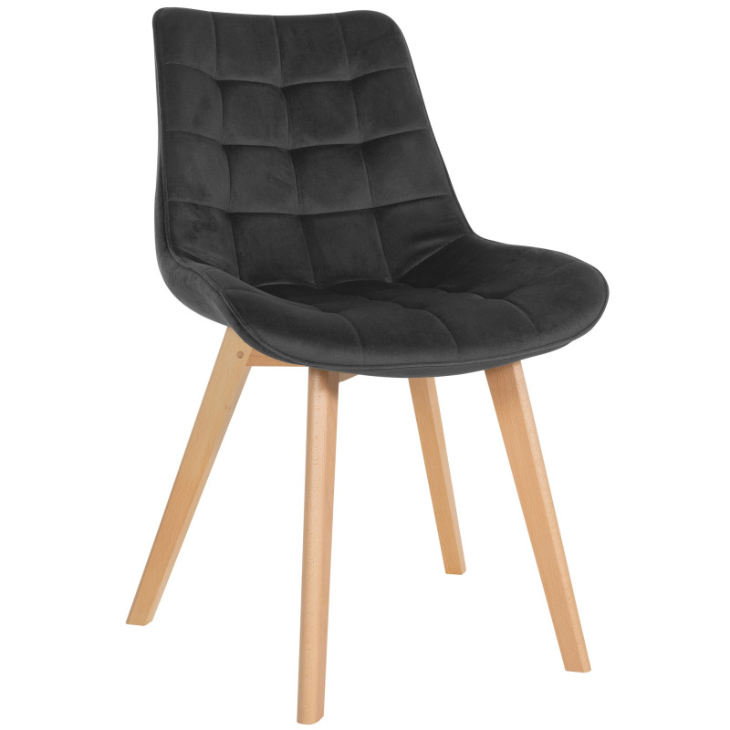 Chaise Brook en velours noir