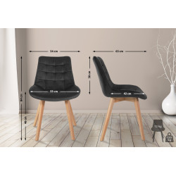 Chaise Brook en velours noir