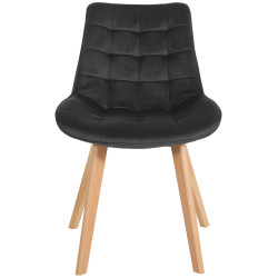 Chaise Brook en velours noir