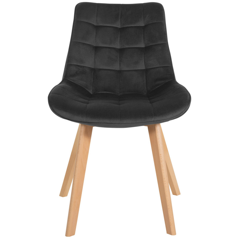 Chaise Brook en velours noir