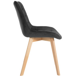 Chaise Brook en velours noir