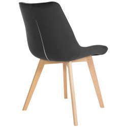 Chaise Brook en velours noir