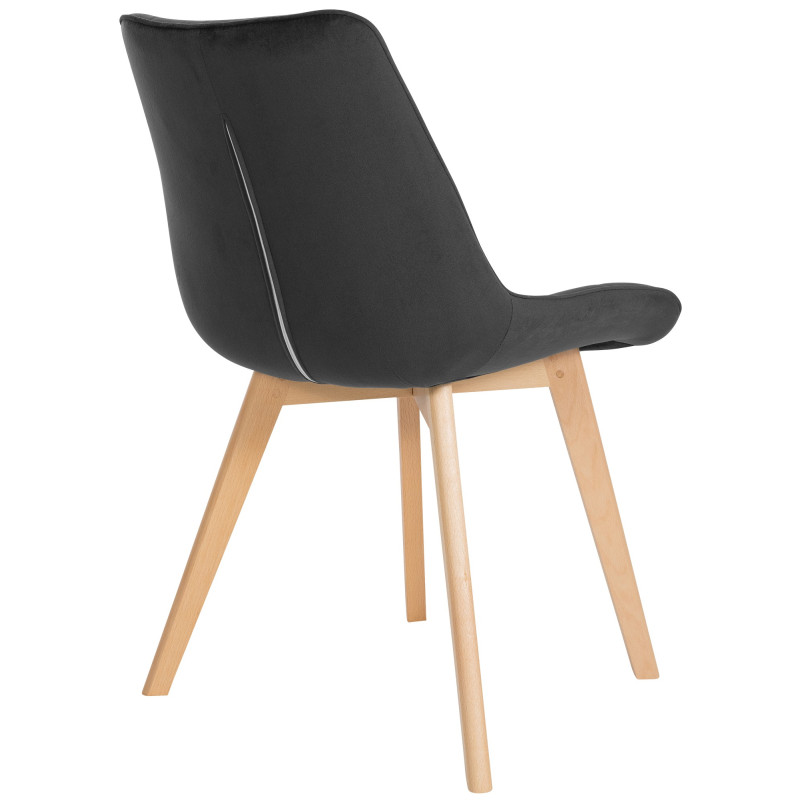 Chaise Brook en velours noir