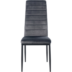 Chaise de salle à manger Mayfair en velours gris