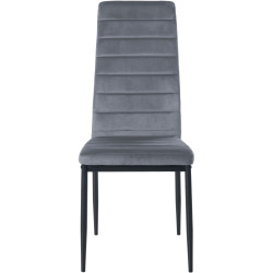 Chaise de salle à manger Mayfair en velours gris clair