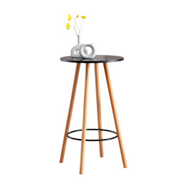 Table ronde Mijas, naturelle (ronde), noire