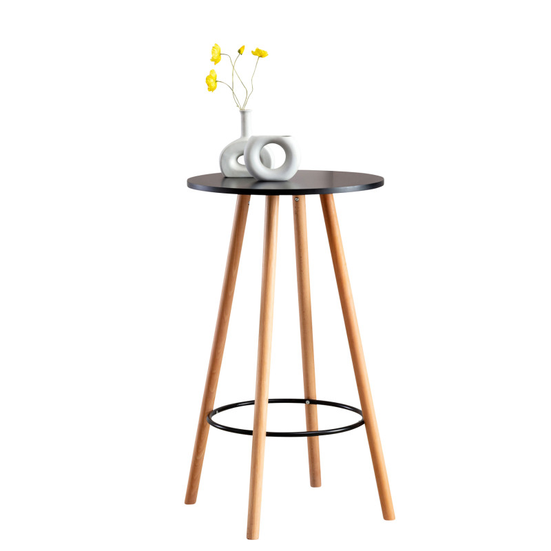 Table ronde Mijas, naturelle (ronde), noire