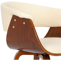 Chaise Bruce, simili cuir, noyer crème