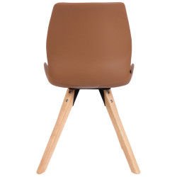Lot de 4 chaises Luna en simili cuir marron clair