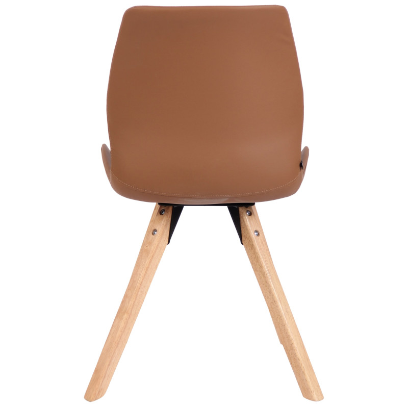 Lot de 4 chaises Luna en simili cuir marron clair