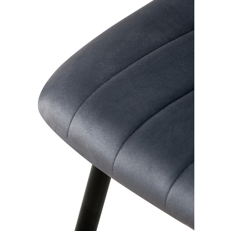 Chaise Dijon en velours gris foncé