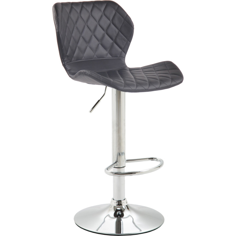 Tabouret de bar en liège simili cuir chromé noir