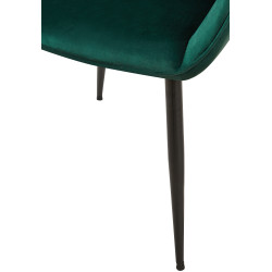 Chaise de salle à manger Vessa en velours vert