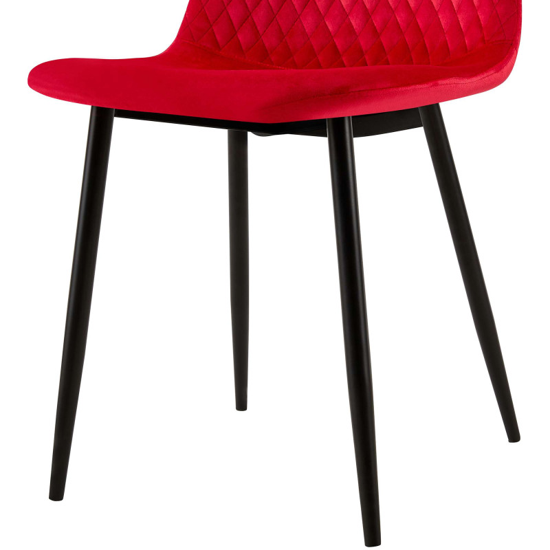 Chaise Giverny en velours rouge