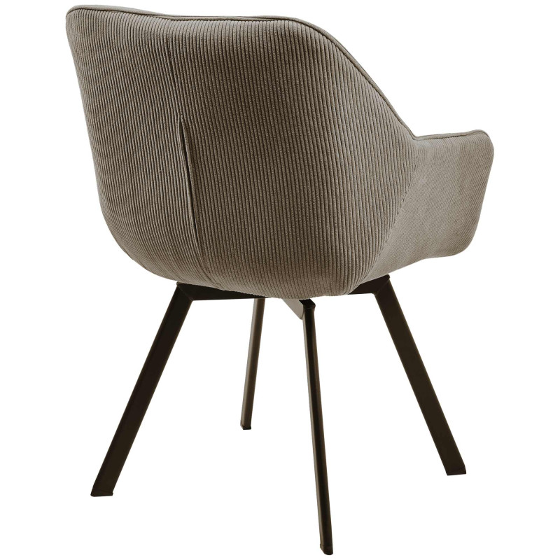 Chaise de salle à manger Jordi Cord marron