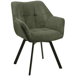 Chaise de salle à manger Jordi Cord verte