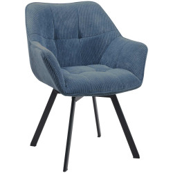 Chaise de salle à manger Jordi Cord bleu
