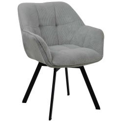 Chaise de salle à manger Jordi Cord grise