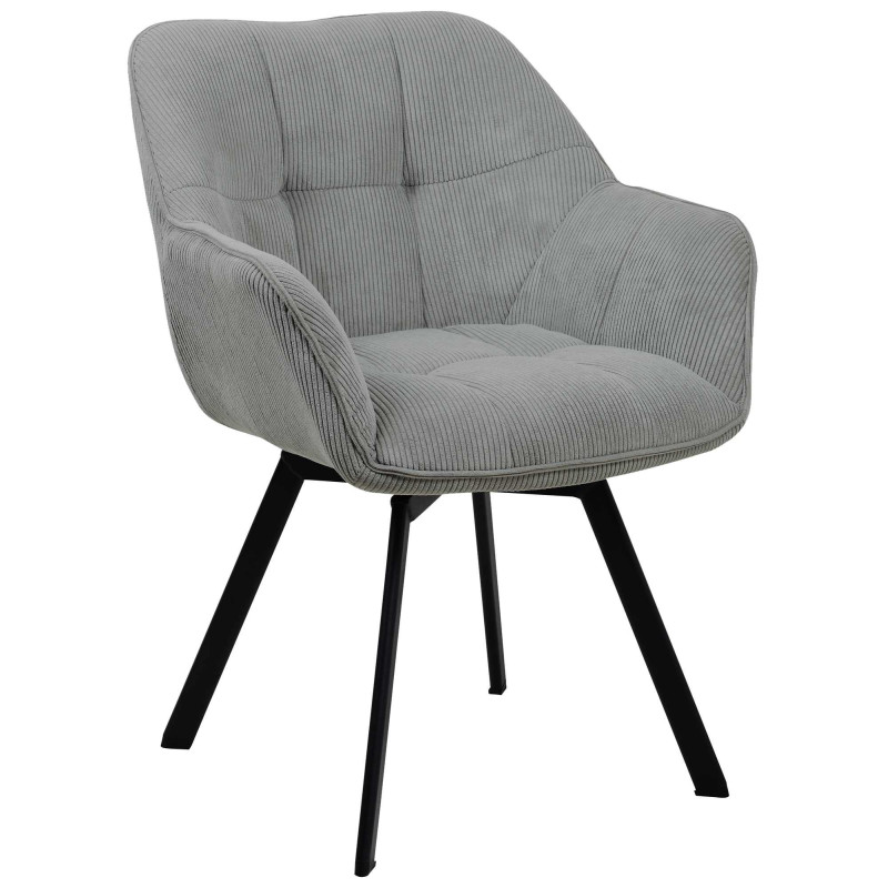 Chaise de salle à manger Jordi Cord grise