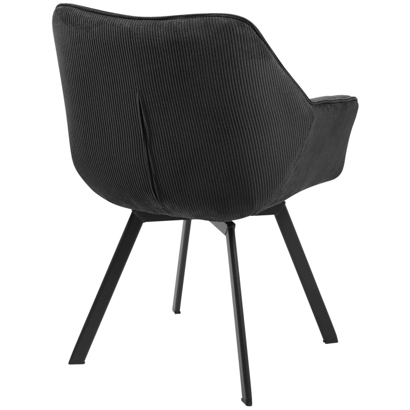 Chaise de salle à manger Jordi Cord noire