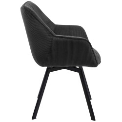 Chaise de salle à manger Jordi Cord noire